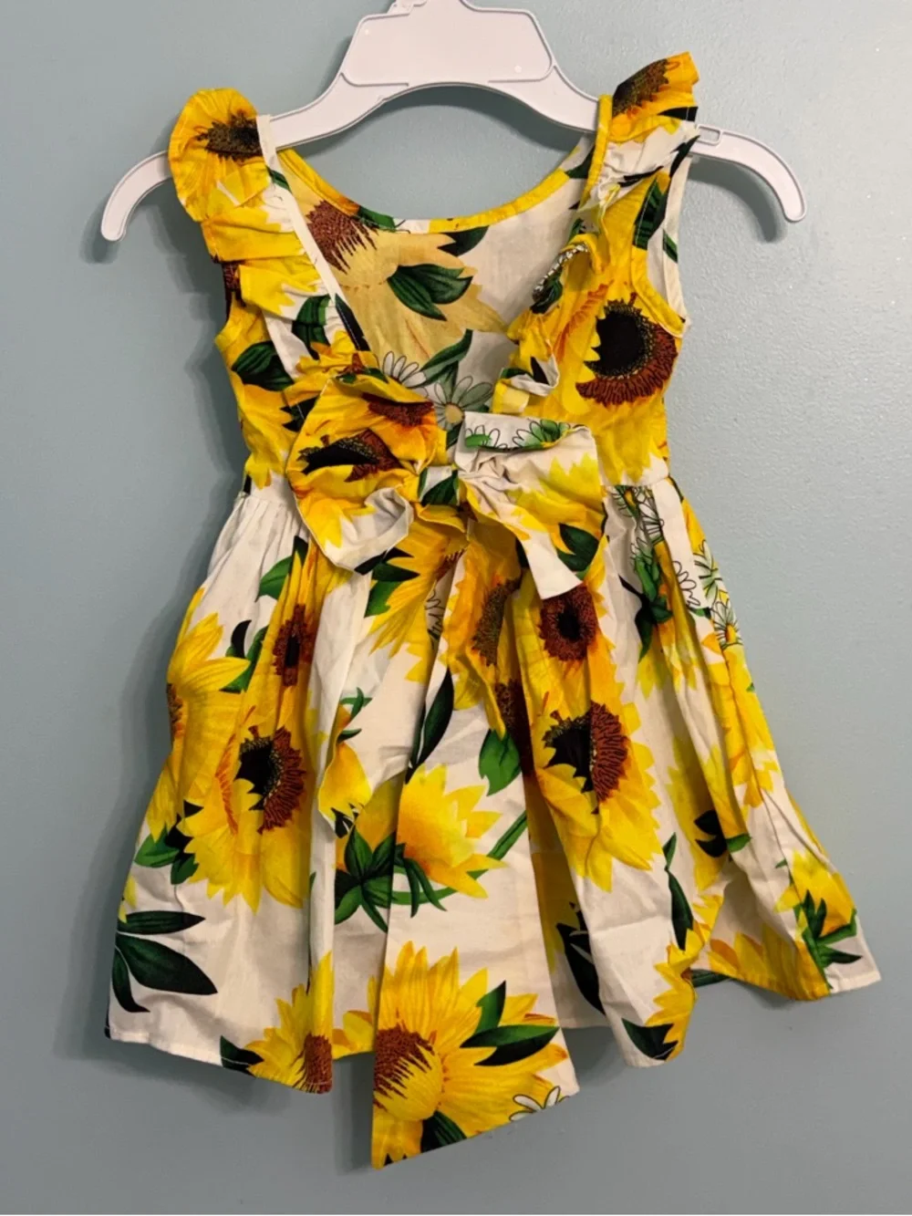 NWT Happy Rose Toddler Girl Size 2 Sleeveless Ruffle Sunflower Dress - Picture 2 of 10